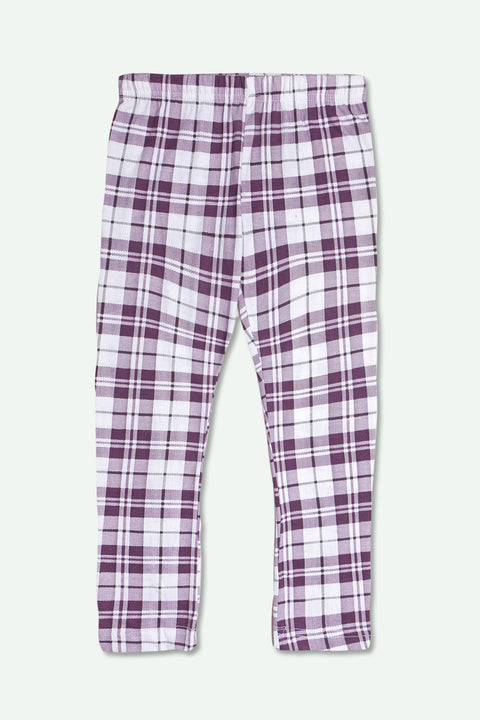 Girls Checkered Pajama - Purple