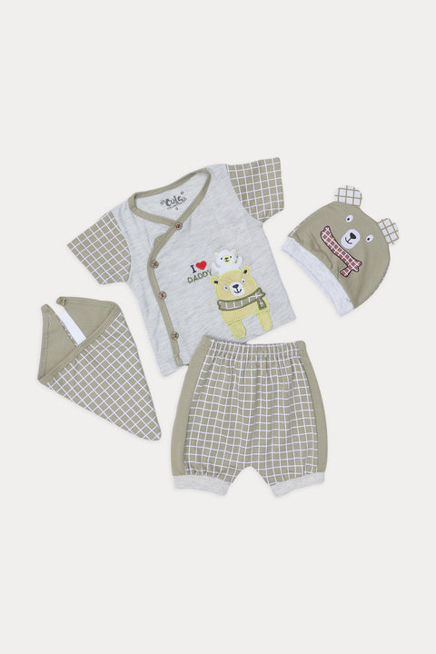 Infant Baby 4-Piece Suit 03 - Green