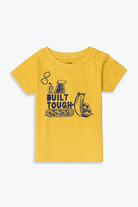 Boys Branded Graphic T-Shirt - Mustard