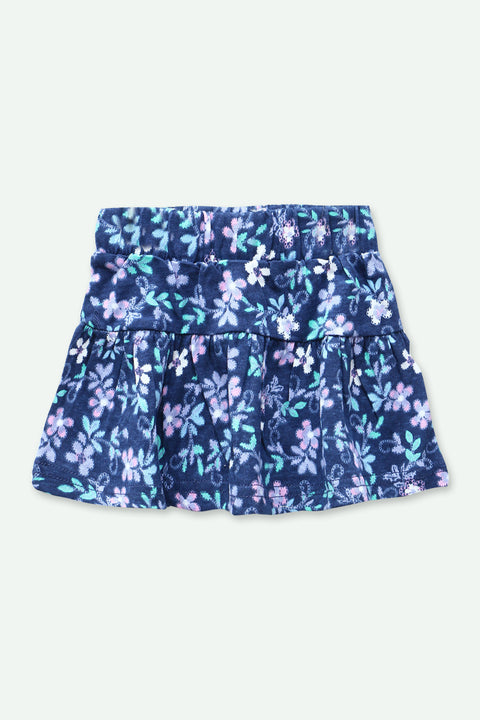 Girls Graphic Cotton Mini Skirt - Royal Blue