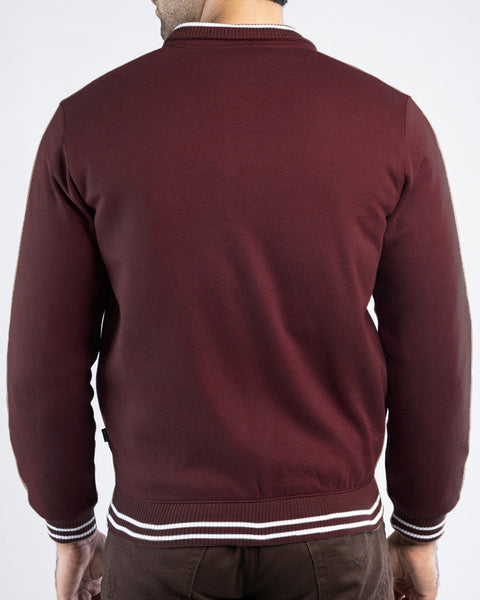Men Pique Mockneck Jacket MMT09 - Burgundy