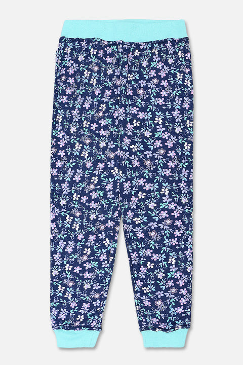 Women's Printed Jogger Trouser - D/Blue