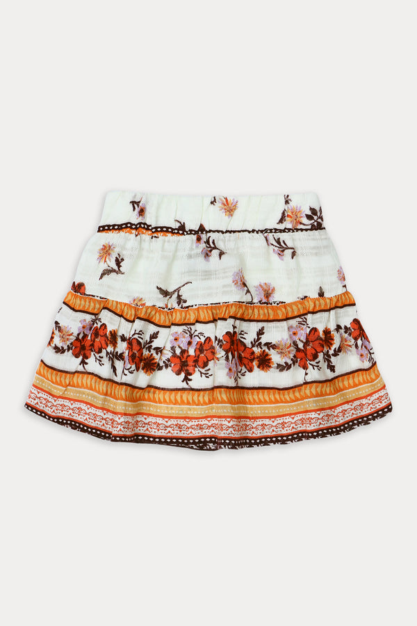 Girls Printed Mini Skirt - Multi