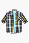 Boys Casual Checkered Shirt BS23-01 - Black Yellow