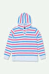 Women's Striped Terry Hoodie Sweatshirt - White
