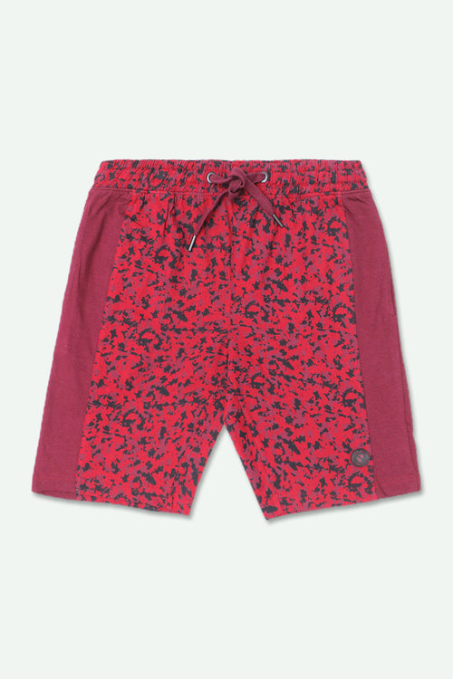 Men Branded Camouflage Short - Red