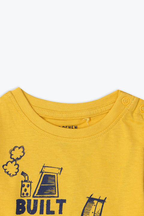Boys Branded Graphic T-Shirt - Mustard
