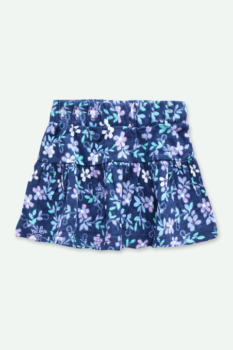 Girls Graphic Cotton Mini Skirt - Royal Blue