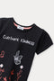 Girls Graphic 2-Piece Suit - Black & Orange