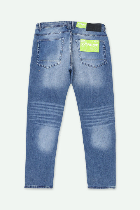 Men Smog Leftover Denim Whisker Jeans - L/Blue