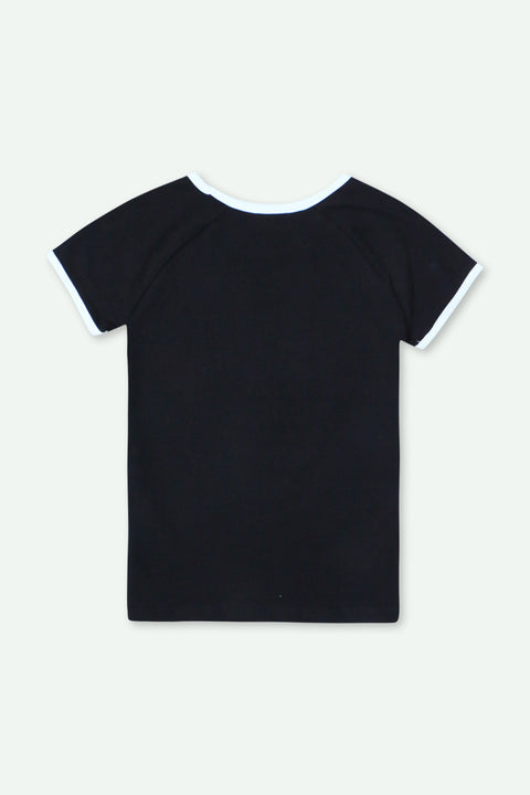 Girls Branded Graphic T-Shirt - Black