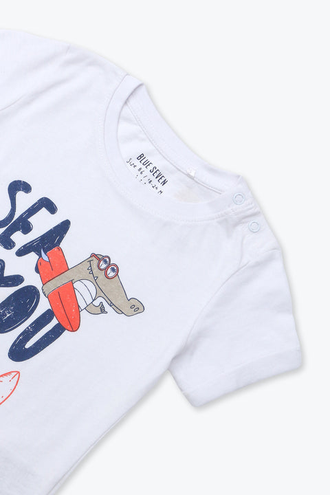 Boys Branded Graphic T-Shirt - White
