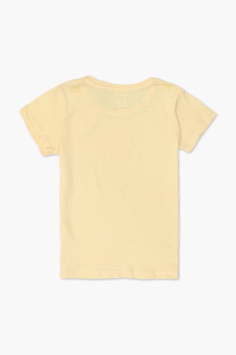Girls Branded Graphic T-Shirt - Yellow