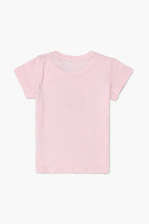 Girls Branded Graphic T-Shirt - L/Pink