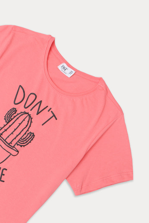 Women's Graphic T-Shirt WT03 - Coral Pink