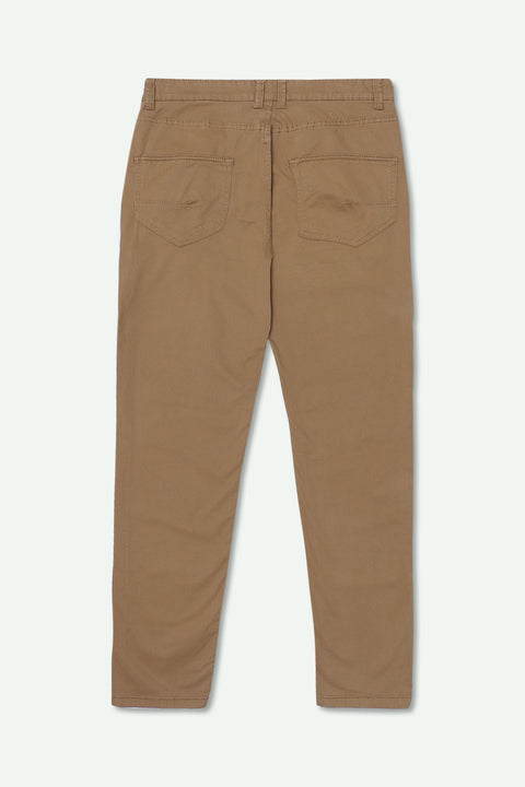Men Stretch 5 Pocket Cotton Pant (Brand: MAX)  - Brown
