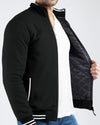 Men Quilt Tipping Zipper Mocknek MMQT06 - Black