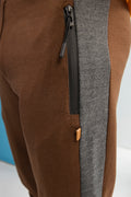 Men Cut&Sew Jogger Trouser MTJ01 - D/Brown