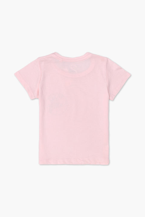 Girls Branded Graphic T-Shirt - L/Pink