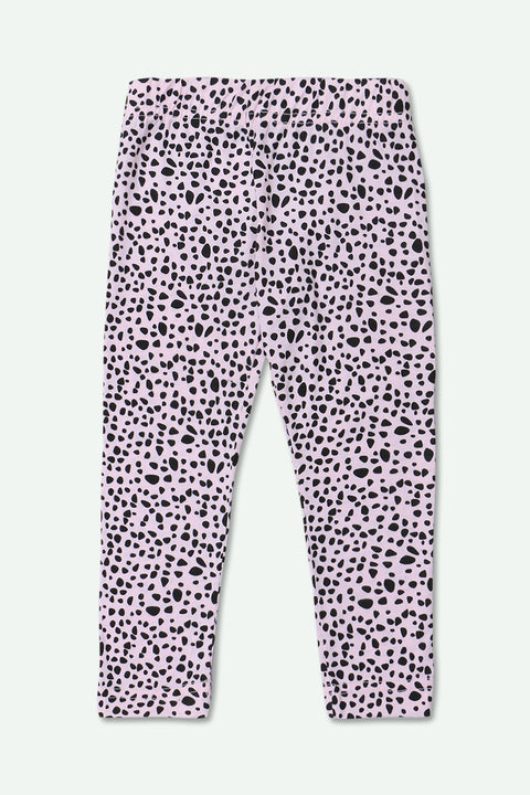 Girls Printed Pajama - L/Pink