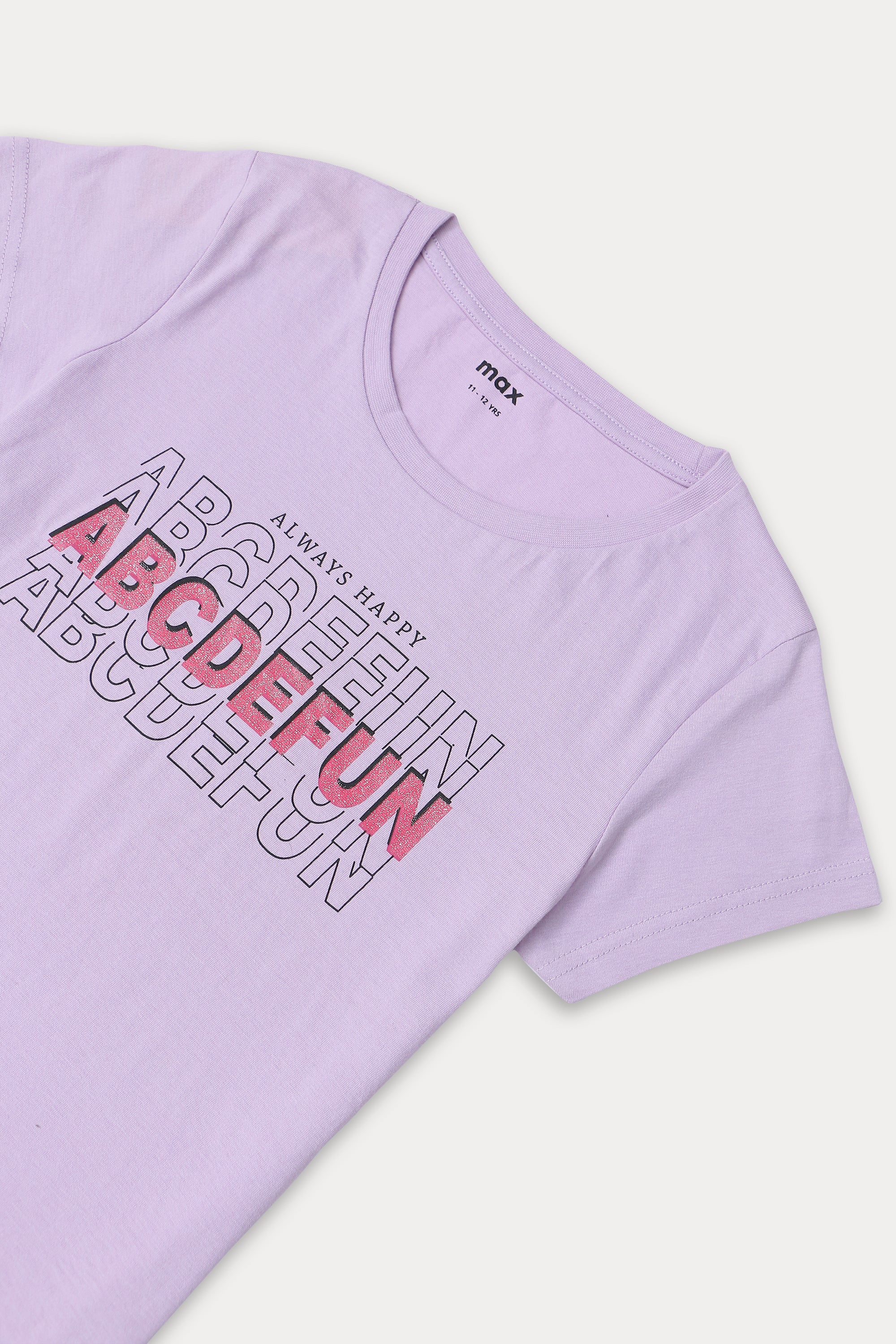 Girls Graphic T-Shirt (Brand: MAX) - L/Purple