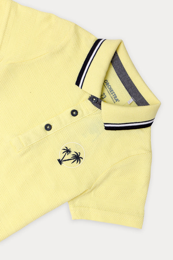 Boys Branded Polo - Yellow