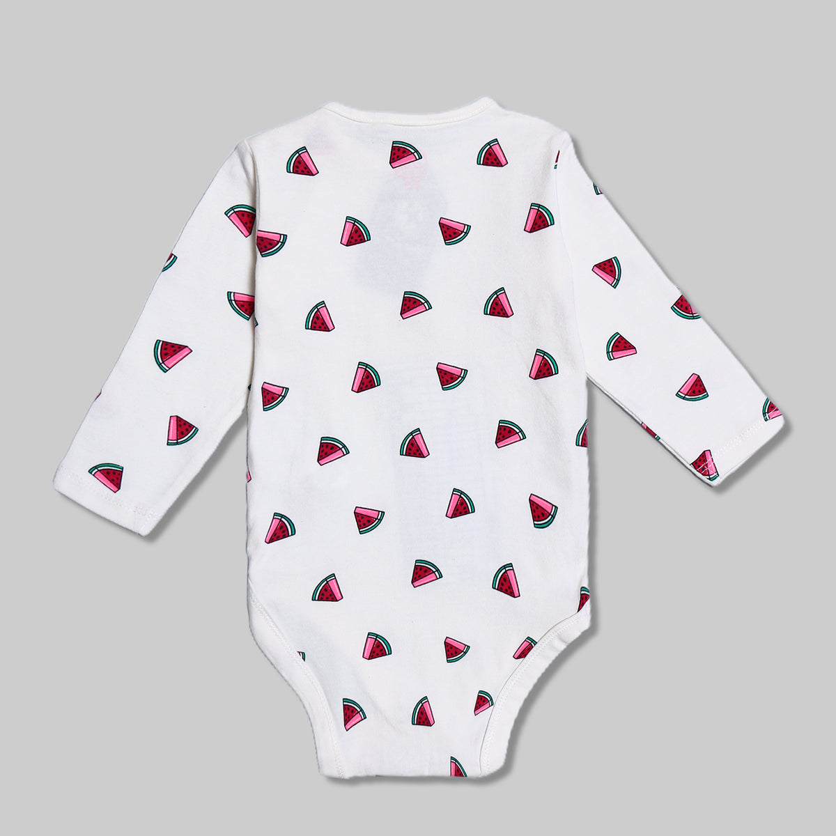 Girls Watermelon Slice Romper - White