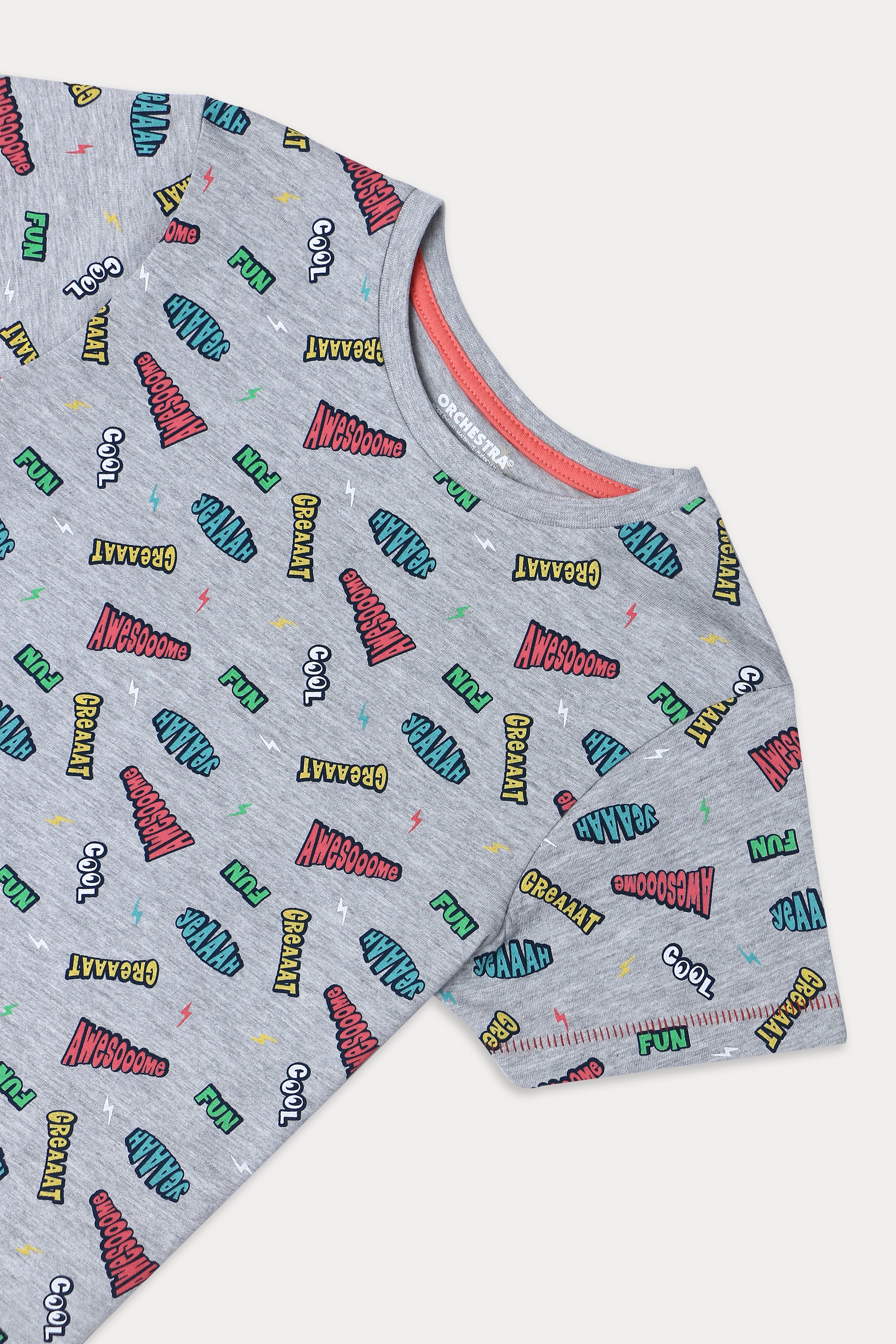 Boys Branded Graphic T-Shirt - Gray