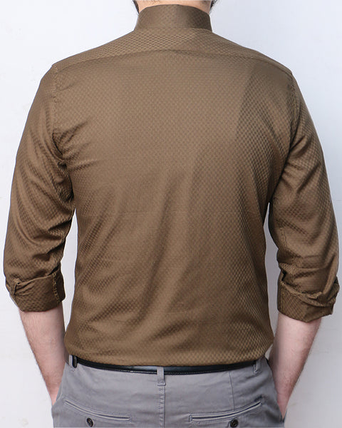 Men Hard Collar Formal Shirt MFS23-1 Olive