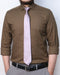 Men Hard Collar Formal Shirt MFS23-1 Olive