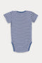 Kids Unisex Branded Stripes Romper - Navy & White