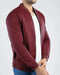 Men Pique Zipper Jacket MJP03 - Burgundy