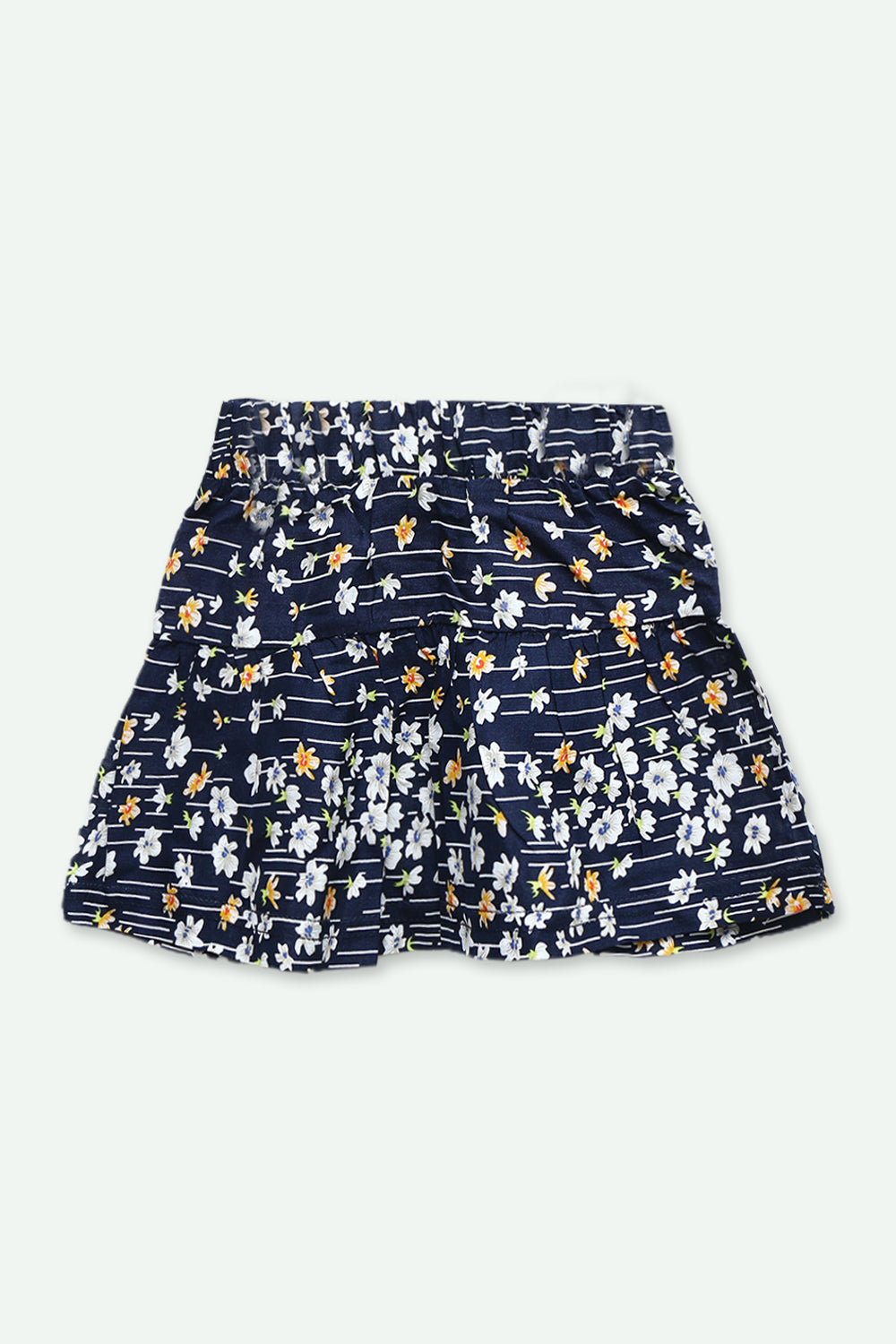 Girls Graphic Linen Mini Skirt - Navy