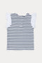 Girls Branded Stripe T-Shirt  - White & Navy
