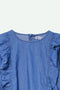 Girls Denim Shirt With Frill F/S GDT-004
