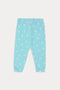 Girls Branded Graphic Pajama -Sky Blue