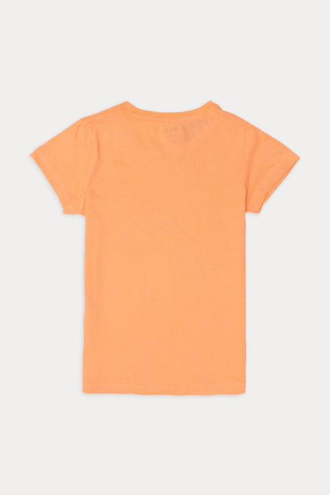 Girls Graphic T-Shirt (Brand: MAX) - Orange