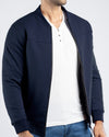 Men Pique Zipper Jacket MJP03 - Navy