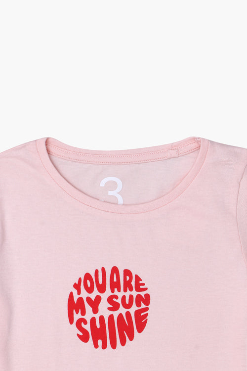 Girls Branded Graphic T-Shirt - L/Pink