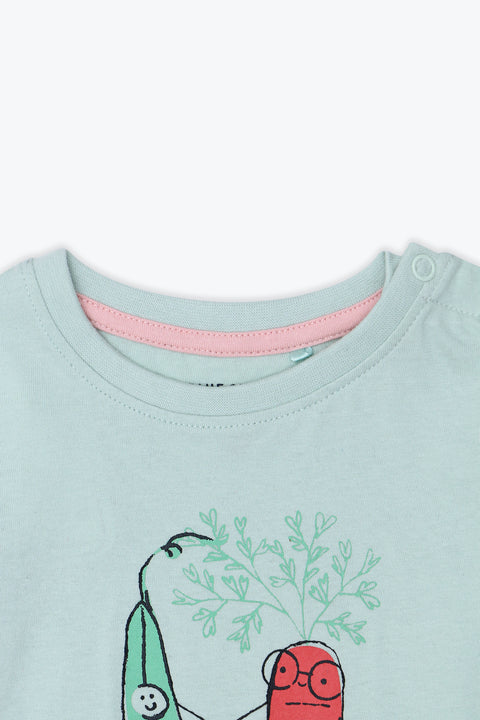 Girls Branded Graphic T-Shirt - Light Green