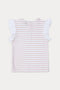 Girls Branded Stripe T-Shirt  - White & L/Pink