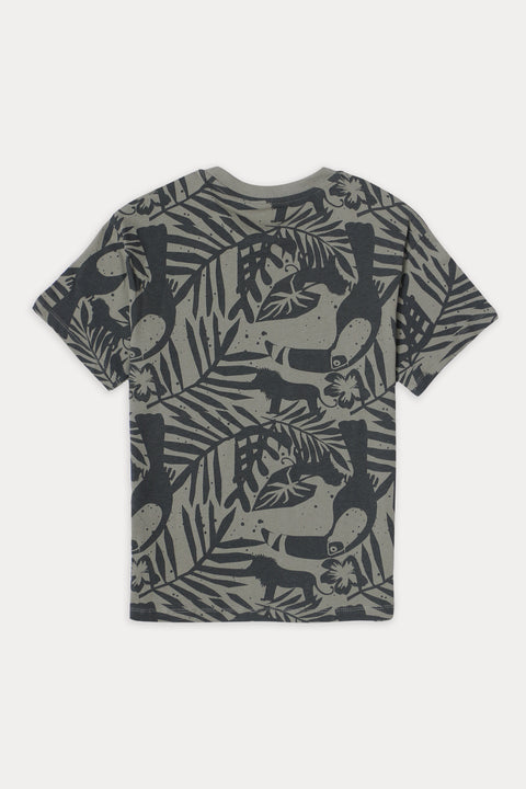 Boys Branded Graphic T-Shirt - Army Green