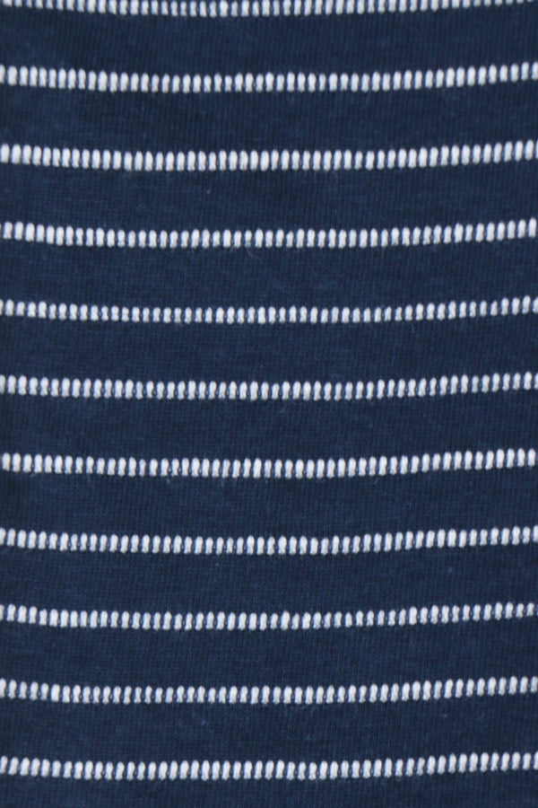 Boys Branded Stripes Polo F/S - Navy