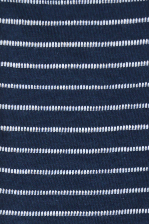 Boys Branded Stripes Polo F/S - Navy