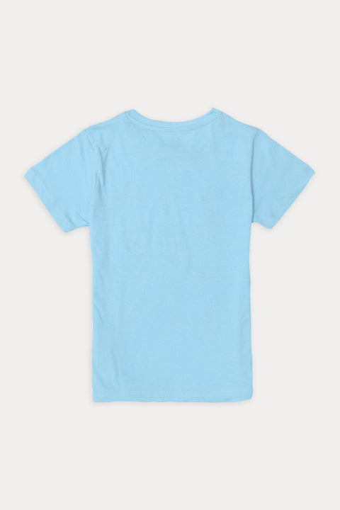 Boys Branded Graphic T-Shirt - Sky Blue