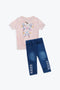 Girls Embroidered 2-Piece Suit - Baby Pink