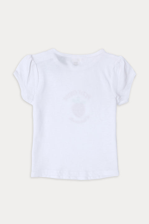 Girls Branded Graphic T-Shirt  - White