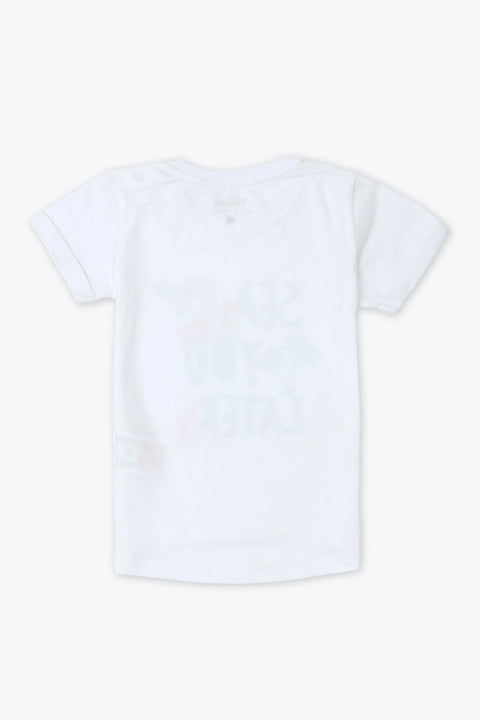 Boys Branded Graphic T-Shirt - White