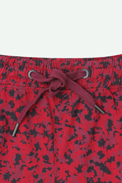 Men Branded Camouflage Short - Red