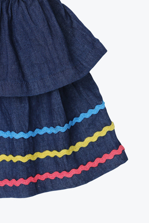 Girls Embellish Mini Skirt - Denim